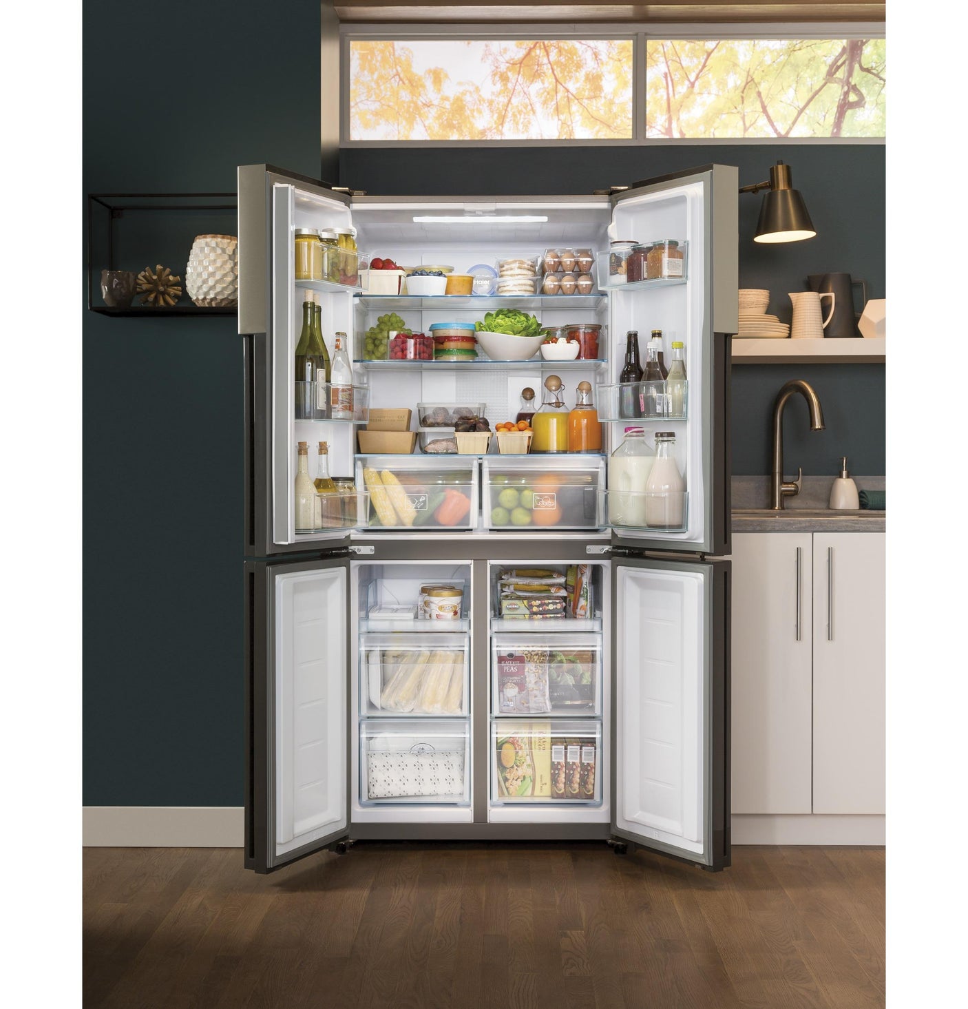 Haier ENERGY STAR® 16.8 Cu. Ft. Quad Door Refrigerator