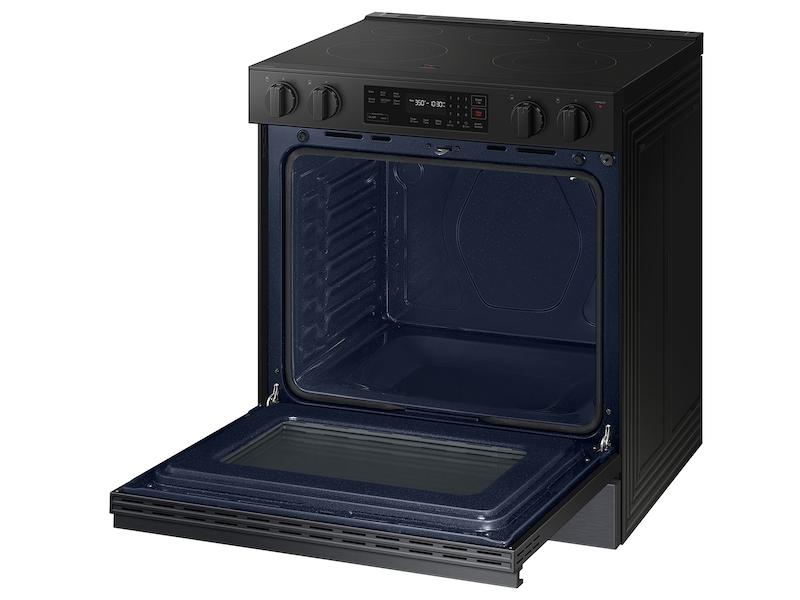 Bespoke 6.3 cu. ft. Smart Slide-In Electric Range with Precision Knobs in Matte Black Steel