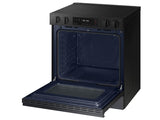 Bespoke 6.3 cu. ft. Smart Slide-In Electric Range with Precision Knobs in Matte Black Steel