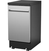 GE® ENERGY STAR® 18" Stainless Steel Interior Portable Dishwasher with Sanitize Cycle