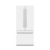 ZLINE 36 in. 19.6 cu. ft. French Door Built-In Bottom Freezer Refrigerator with Water Dispenser and Ice Maker in White Matte with Graphite Gray Interior (GRBIV-WM-36)