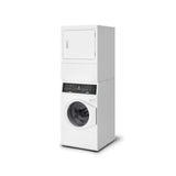 SF7 Stacked White Washer - Gas Dryer with Pet Plus  Sanitize  Fast Cycle Times  5-Year Warranty