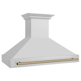 ZLINE 48 in. Autograph Edition Stainless Steel Range Hood with Stainless Steel Shell and Accented Handle (8654STZ-48) [Color: Champagne Bronze]