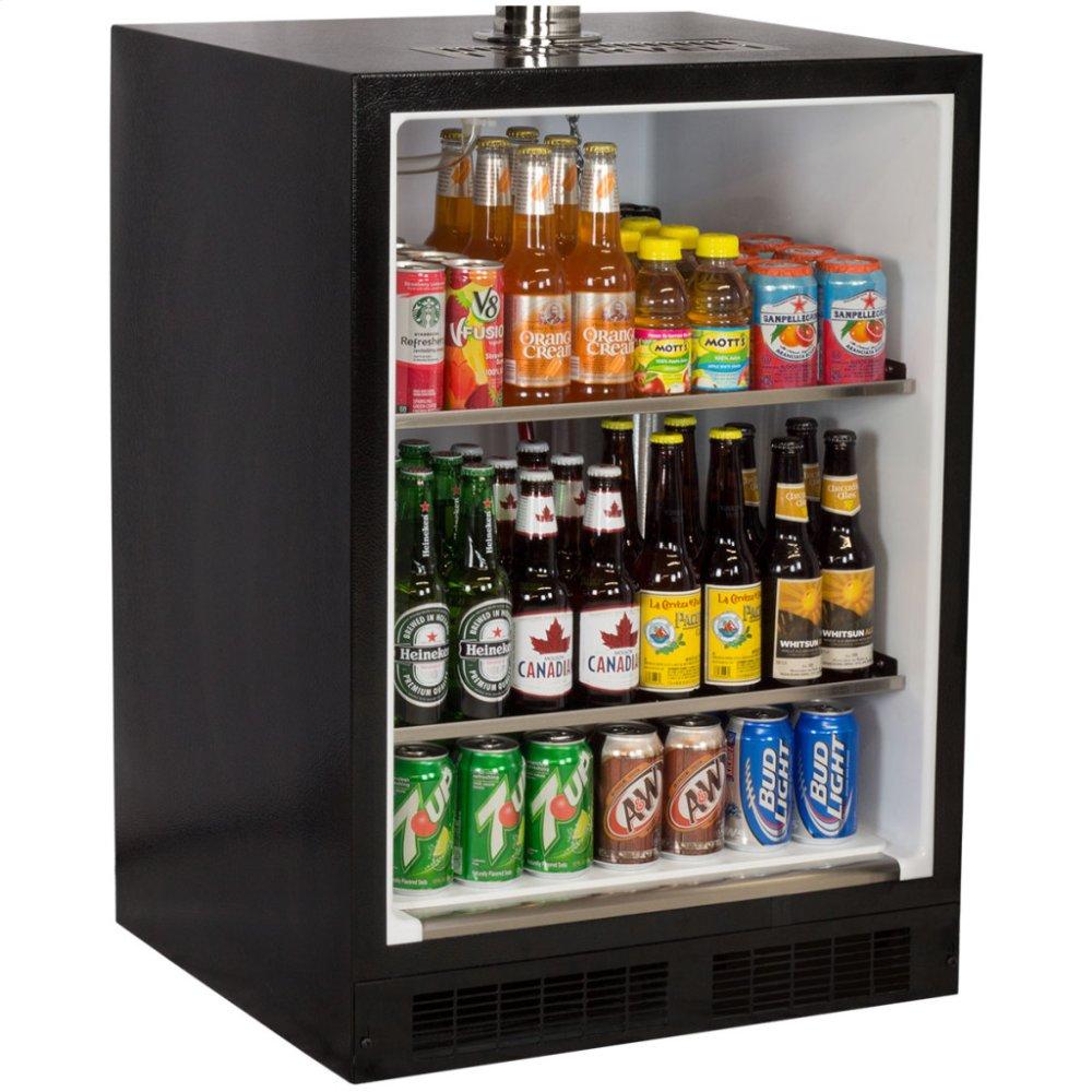 Marvel Built-In Indoor Twin Tap Beer Dispenser - Solid Panel Overlay Ready Door - Integrated Left Hinge