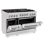 ZLINE 48" 6.0 cu. ft. Range with Gas Stove and Gas Oven in ZLINE DuraSnow Stainless Steel® (RGS-SN-48) [Color: DuraSnow Stainless Steel with Brass Burners]