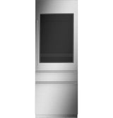 Monogram 30" Panel-Ready Integrated Glass-Door Refrigerator for Single or Dual Installation