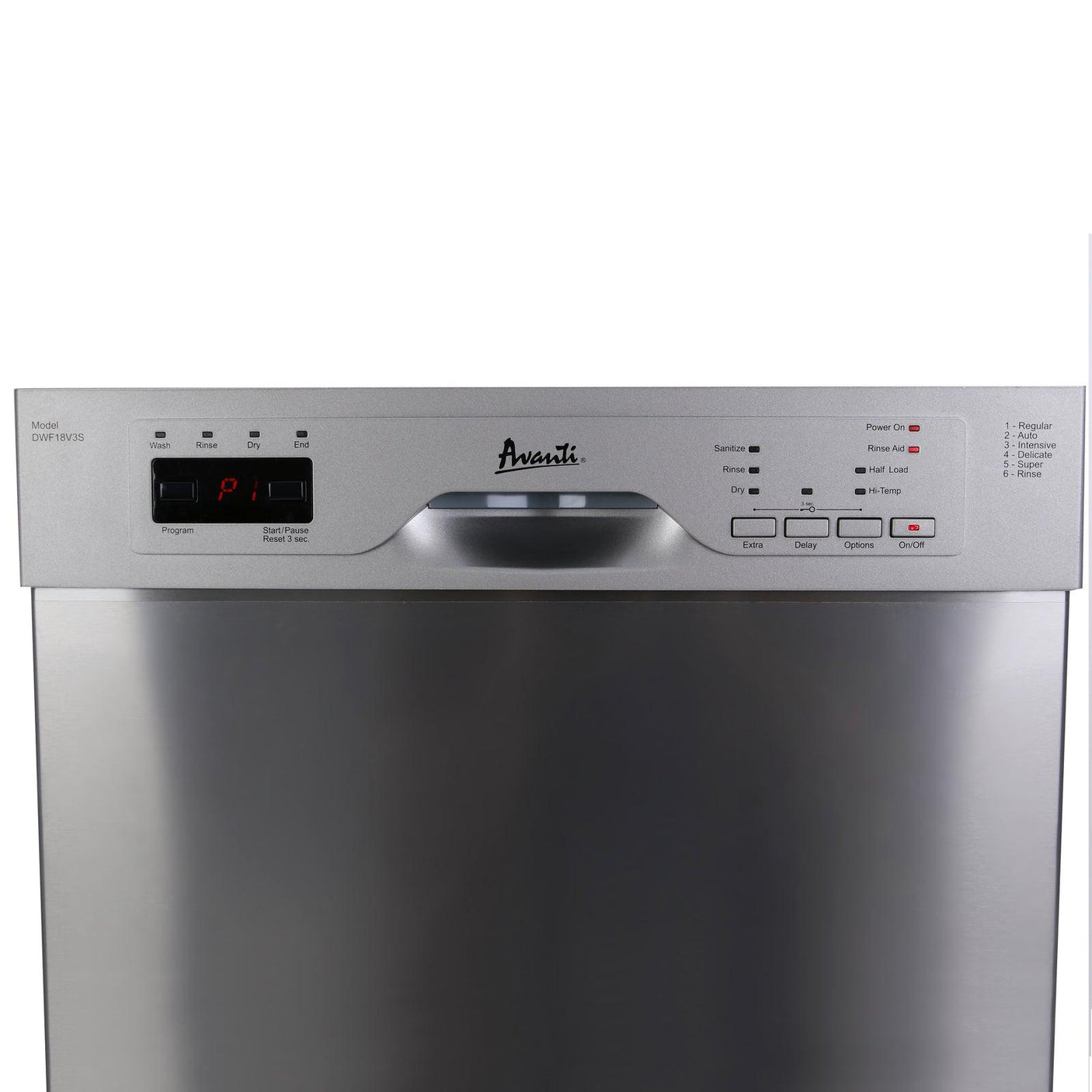 Avanti 18" Built In Dishwasher - Stainless Steel / 18"