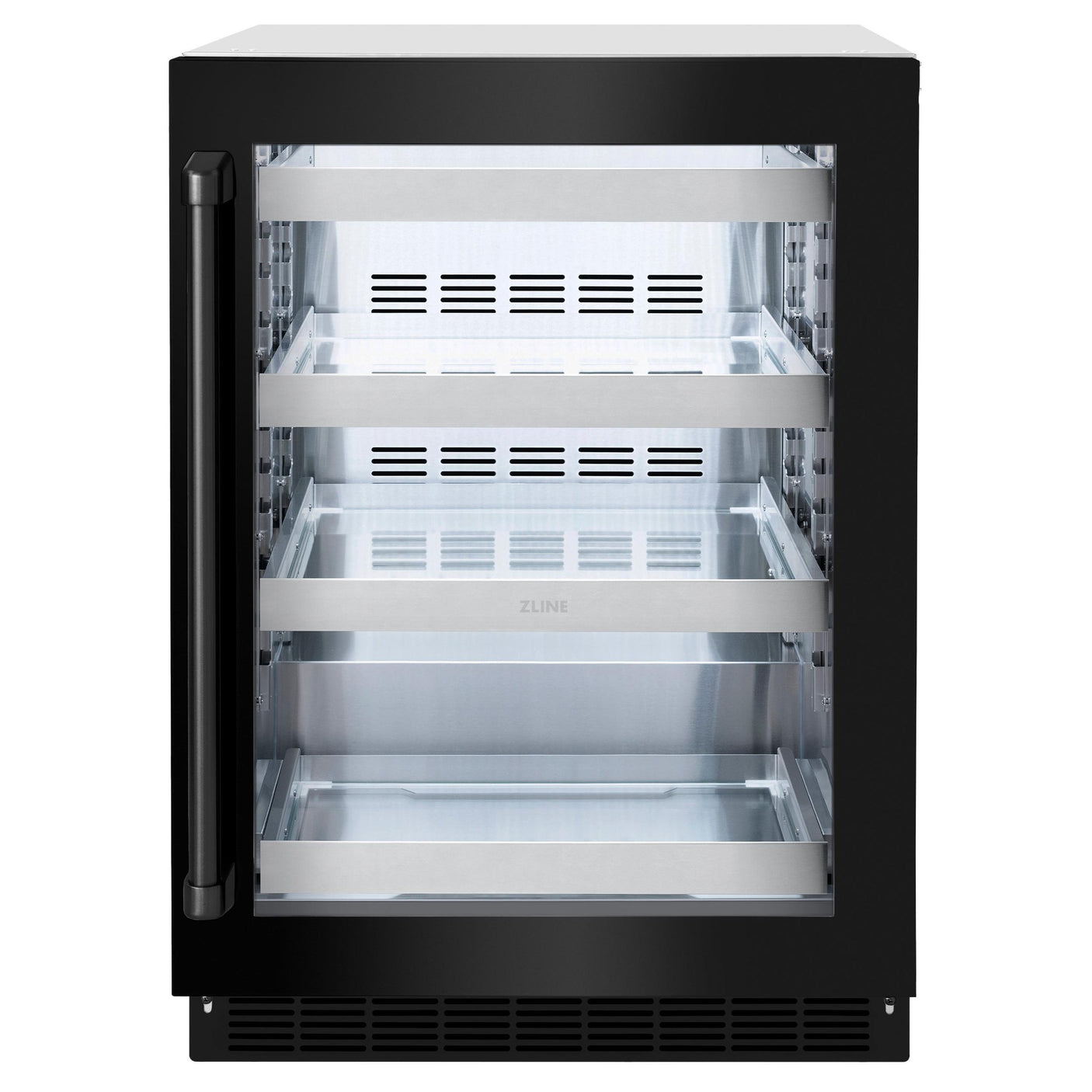 ZLINE 24 in. Touchstone 151 Can Beverage Fridge With Black Stainless Steel Glass Door (RBSO-BS-24)