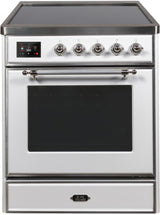 Majestic II 30 Inch Electric Freestanding Range in White with Chrome Trim