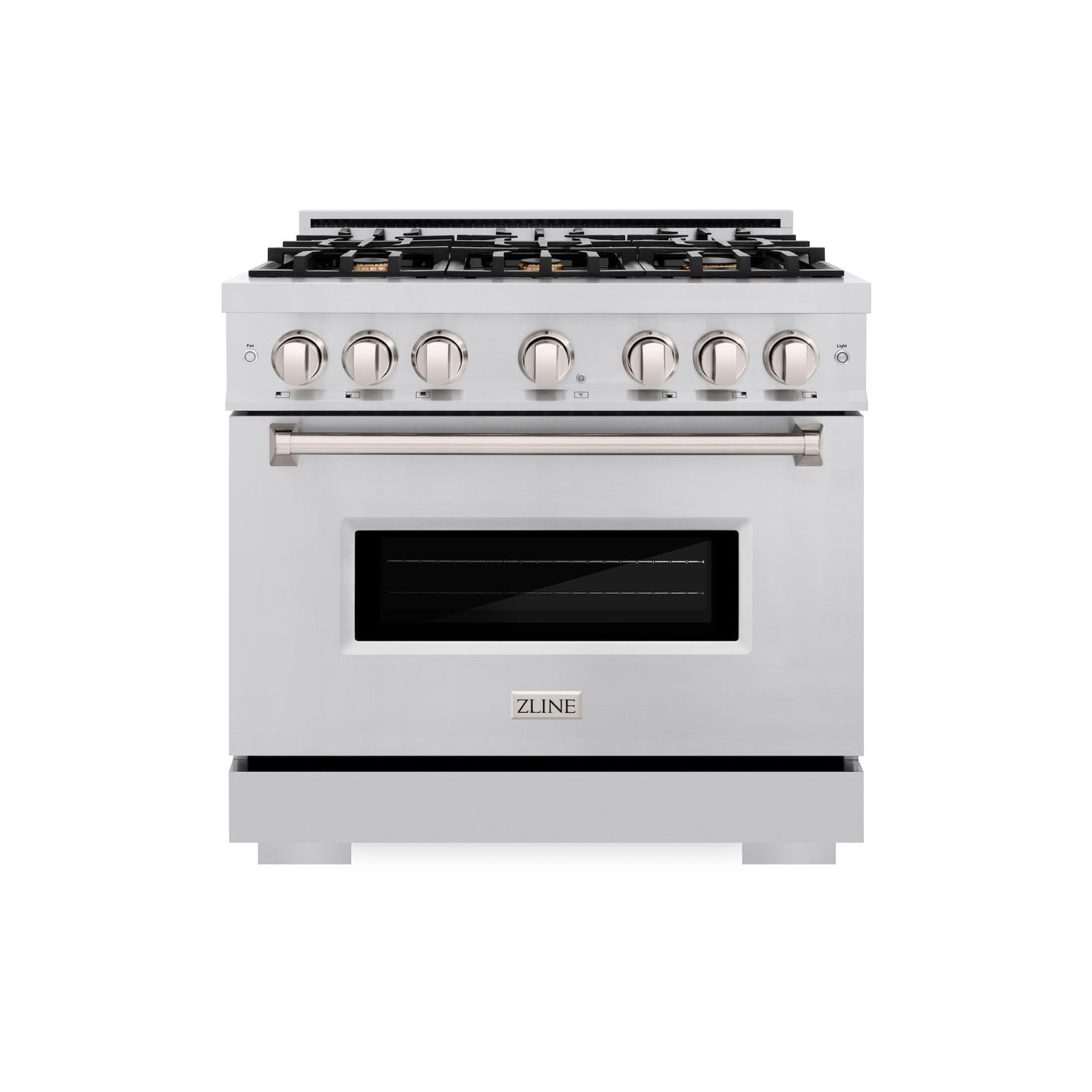 ZLINE 36 in. 5.2 cu. ft. Classic Gas Range with Convection Gas Oven in Stainless Steel with 6 Brass Burners (CGR-BR-36)