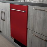 ZLINE 24 in. Top Control Dishwasher with Stainless Steel Tub and Traditional Style Handle, 52dBa (DW-24) [Color: Red Matte]