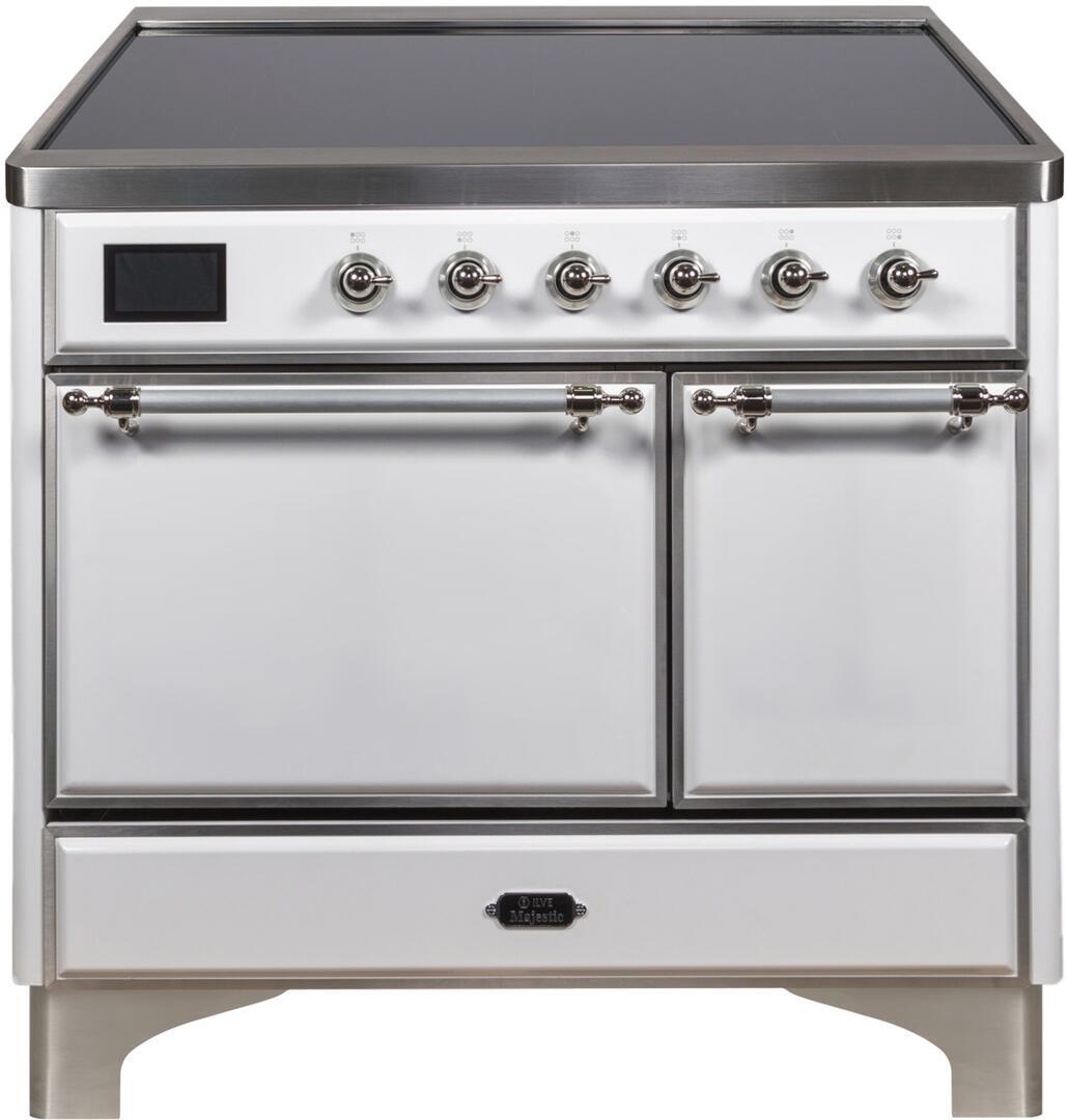 Majestic II 40 Inch Electric Freestanding Range in White with Chrome Trim