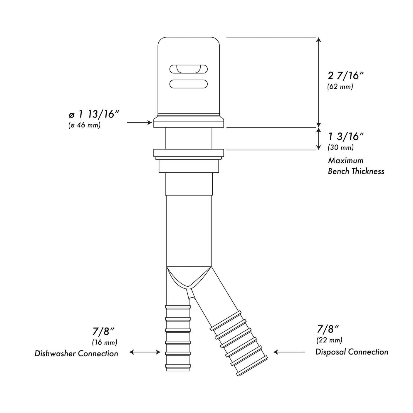 ZLINE Dishwasher Air Gap in Brushed Nickel (AGM-BN)