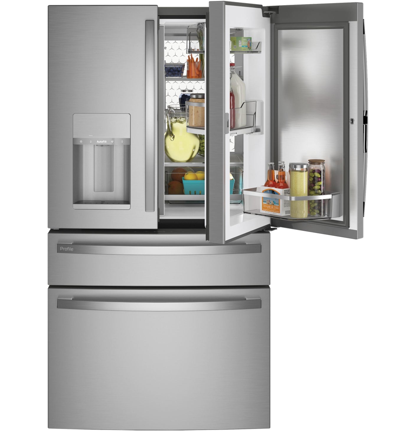 GE Profile™ ENERGY STAR® 27.9 Cu. Ft. Smart Fingerprint Resistant 4-Door French-Door Refrigerator with Door In Door