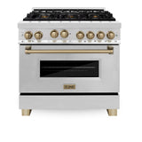 ZLINE Autograph Edition 36" 4.6 cu. ft. Range with Gas Stove and Gas Oven in Stainless Steel with Accents (RGZ-36) [Color: Champagne Bronze]