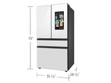 Bespoke Counter Depth 4-Door French Door Refrigerator (23 cu. ft.) with Family Hub™ in White Glass