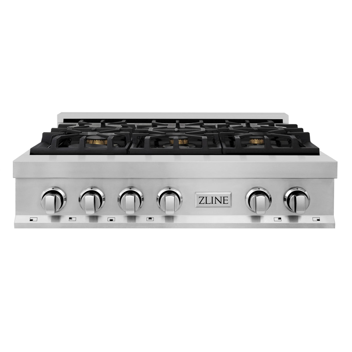 ZLINE 36" Porcelain Gas Stovetop with 6 Gas Brass Burners (RT-BR-36) [Color: Stainless Steel with Brass Burners]