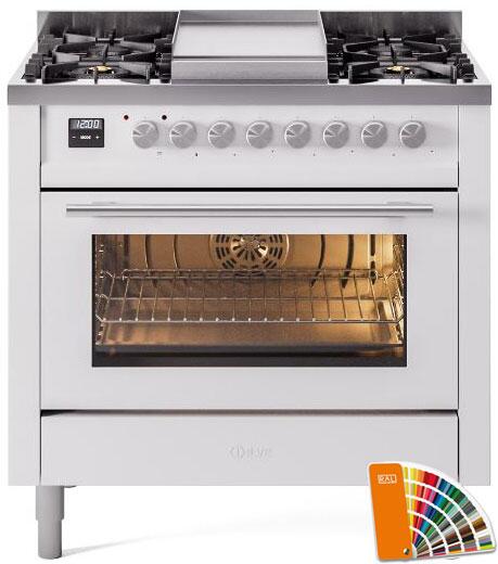 Professional Plus II 36 Inch Dual Fuel Liquid Propane Freestanding Range in RAL Custom Color with Trim