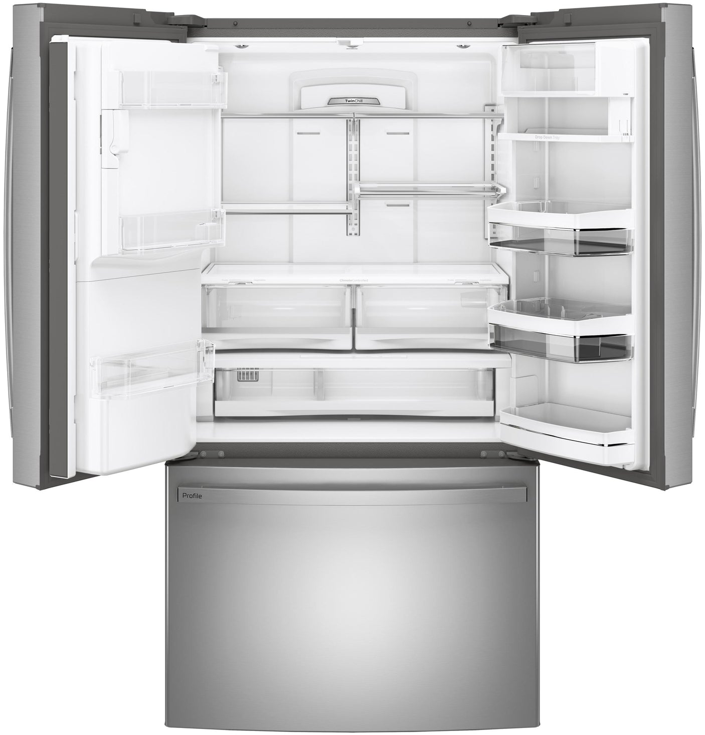 GE Profile™ ENERGY STAR® 22.1 Cu. Ft. Counter-Depth Fingerprint Resistant French-Door Refrigerator with Hands-Free AutoFill