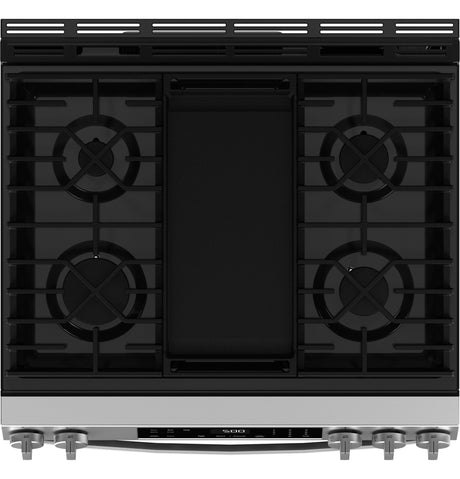 GE® 30" Slide-In Front-Control Gas Range with Crisp Mode