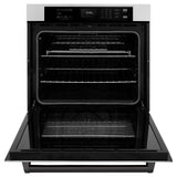 ZLINE 30 in. Autograph Edition Professional True Convection Single Wall Oven with Air Fry and Self Clean in Stainless Steel with Matte Black Handle (WASZ-30-MB)