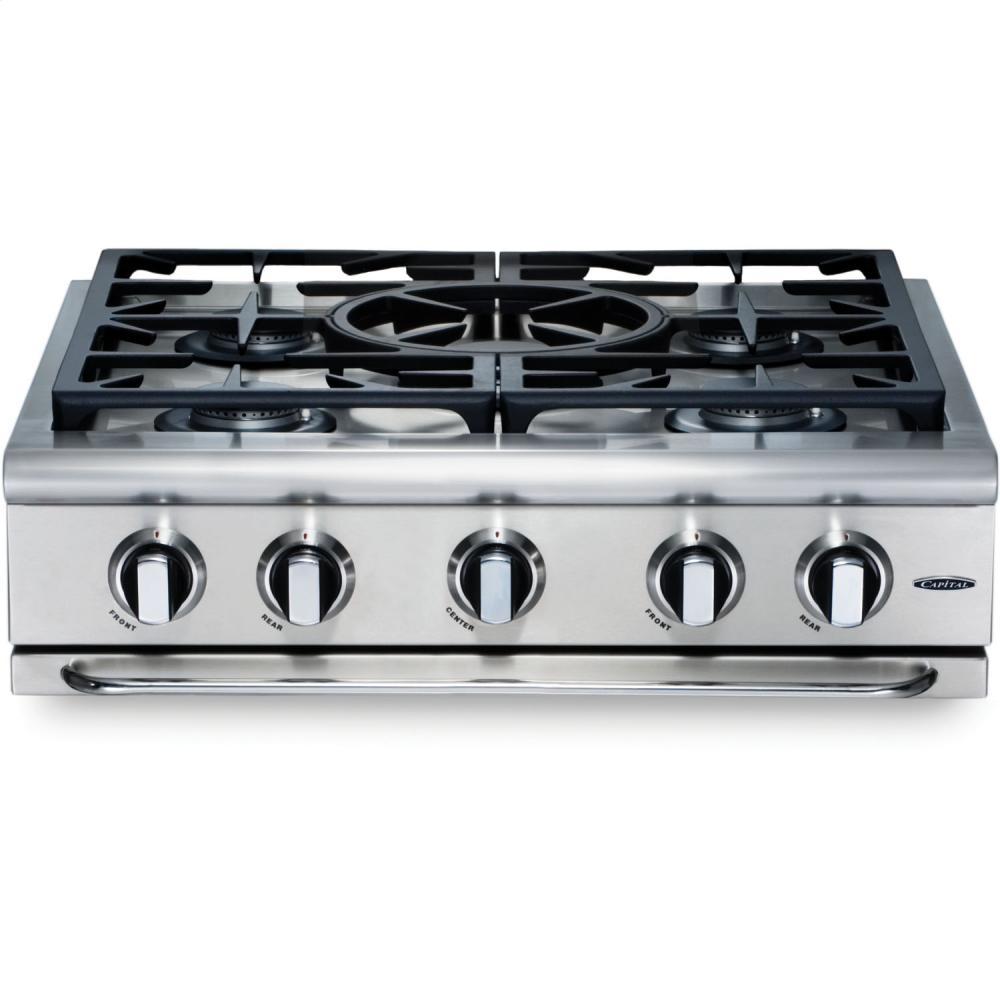 30" 5 Burner w/Power-Wok Gas Rangetop - LP