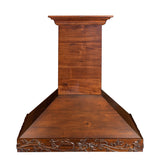 ZLINE Designer Carved Wooden Wall Mount Range Hood in Walnut (KBRRC)