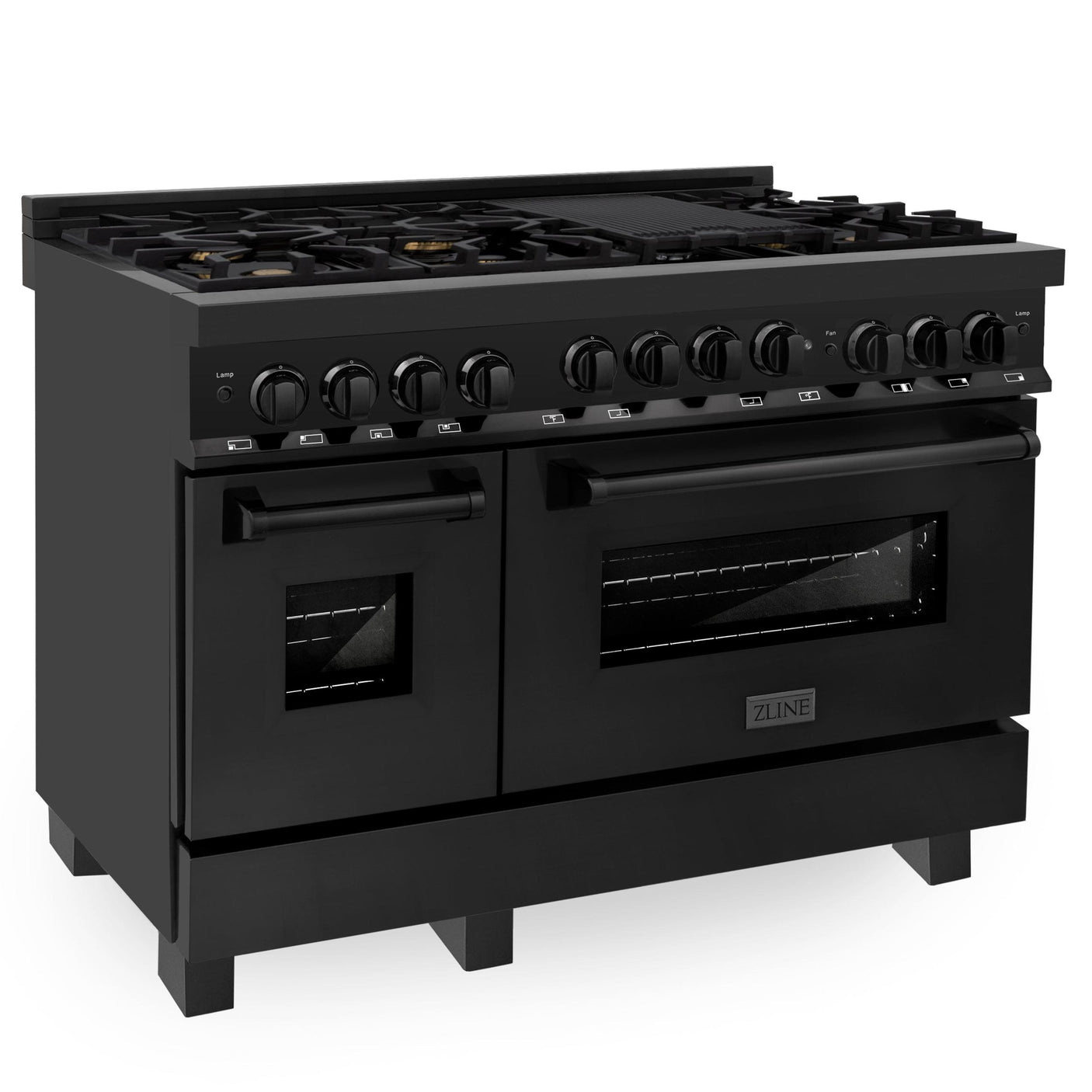 ZLINE 48" 6.0 cu. ft. Range with Gas Stove and Gas Oven in Black Stainless Steel (RGB-48)