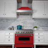 ZLINE 30 in. 4.0 cu. ft. Dual Fuel Range with Gas Stove and Electric Oven in All DuraSnow Stainless Steel with Color Door Options (RAS-SN-30) [Color: Red Gloss]