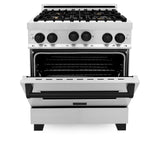 ZLINE Autograph Edition 30" 4.0 cu. ft. Range with Gas Stove and Gas Oven in Stainless Steel with Accents (RGZ-30) [Color: Matte Black]