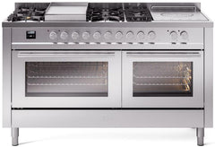 Professional Plus II 60 Inch Dual Fuel Liquid Propane Freestanding Range in Stainless Steel with Trim