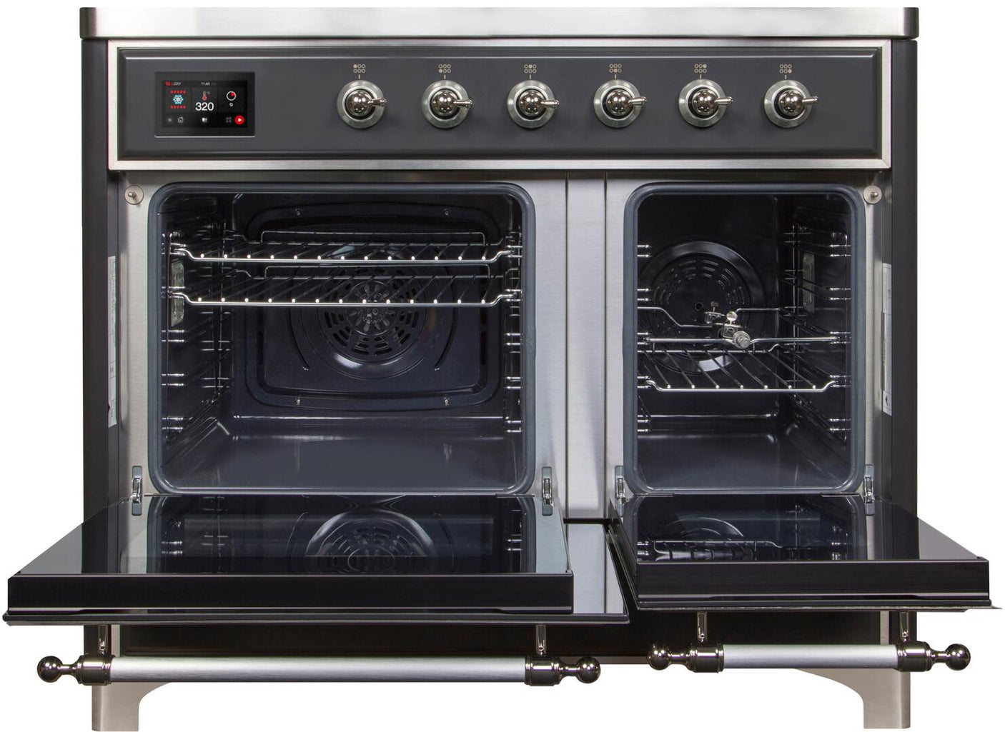 Majestic II 40 Inch Electric Freestanding Range in Matte Graphite with Chrome Trim