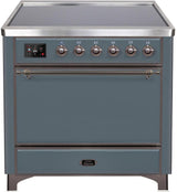 Majestic II 36 Inch Electric Freestanding Range in Blue Grey with Bronze Trim