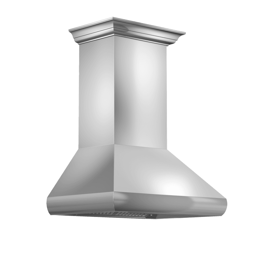 ZLINE Professional Convertible Vent Wall Mount Range Hood in Stainless Steel with Crown Molding (587CRN)