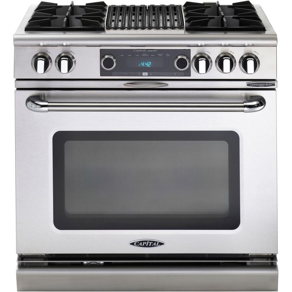 36" 4 Burner Gas Convection Range, Dual Fuel, Self Clean