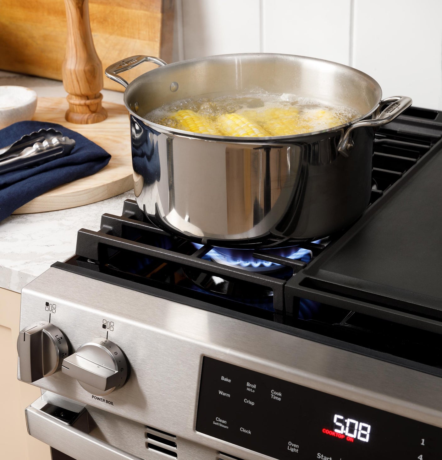 GE® 30" Slide-In Front-Control Gas Range with Crisp Mode