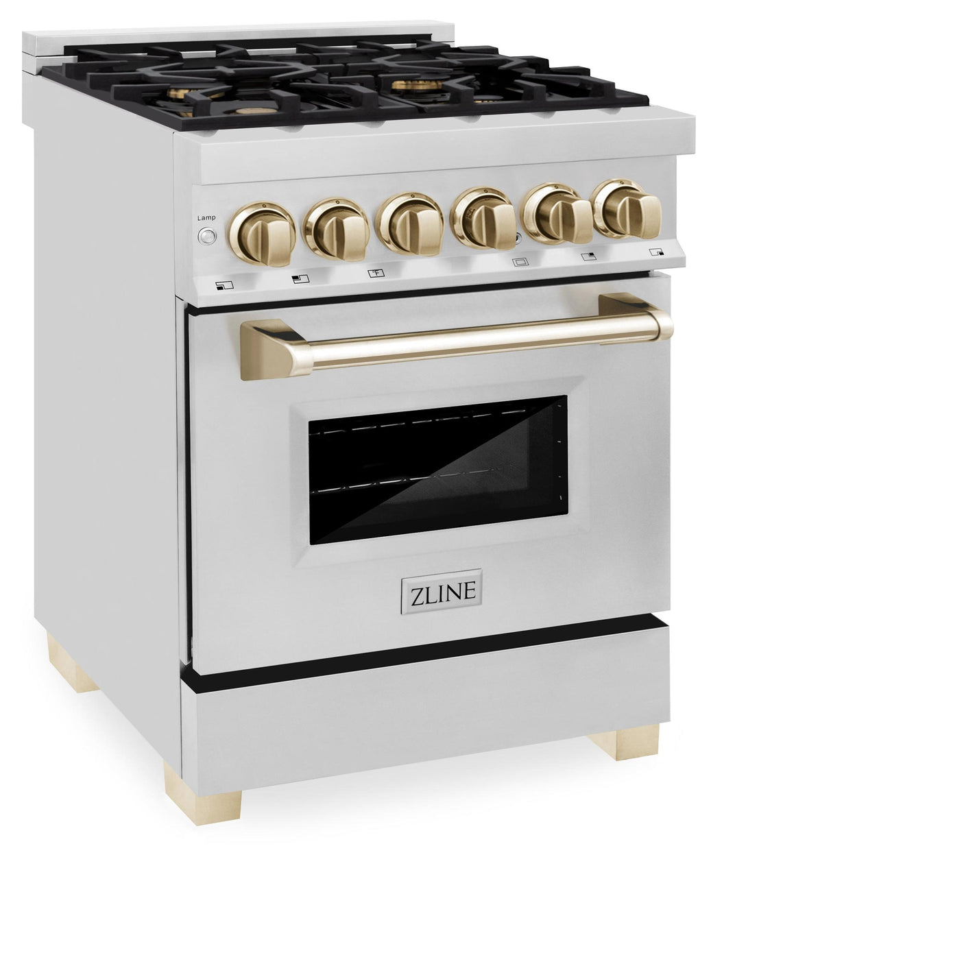 ZLINE Autograph Edition 30" 4.0 cu. ft. Dual Fuel Range with Gas Stove and Electric Oven in Stainless Steel with Accents (RAZ-30) [Color: Gold]