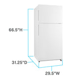 Avanti Frost-Free Apartment Size Refrigerator, 18.0 cu. ft. - White / 18 cu. ft.