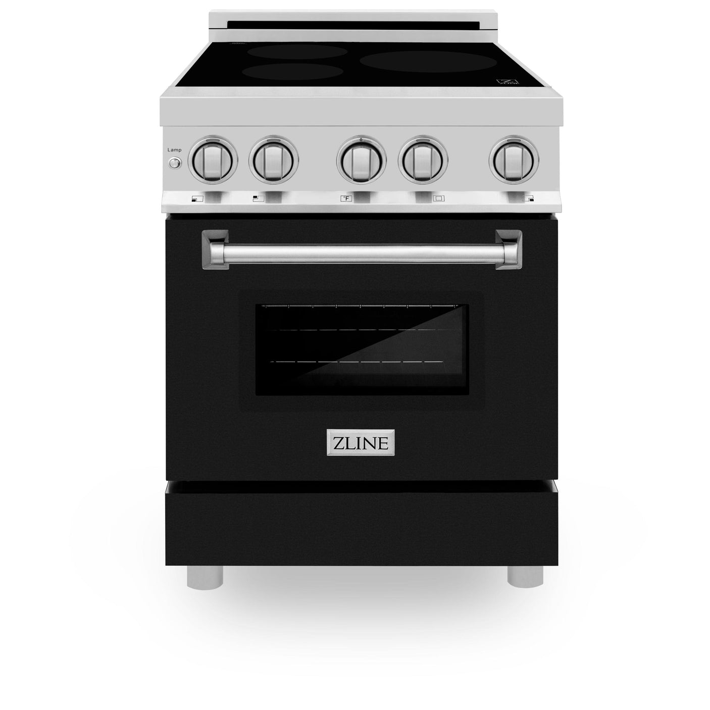 ZLINE 24" 2.8 cu. ft. Induction Range with a 4 Element Stove and Electric Oven in Stainless Steel (RAIND-24) [Color: Black Matte]