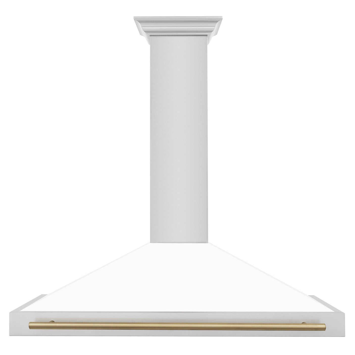 ZLINE 48 in. Autograph Edition Convertible Stainless Steel Range Hood with White Matte Shell and Champagne Bronze Accents (KB4STZ-WM48-CB) [Color: Champagne Bronze Accents]