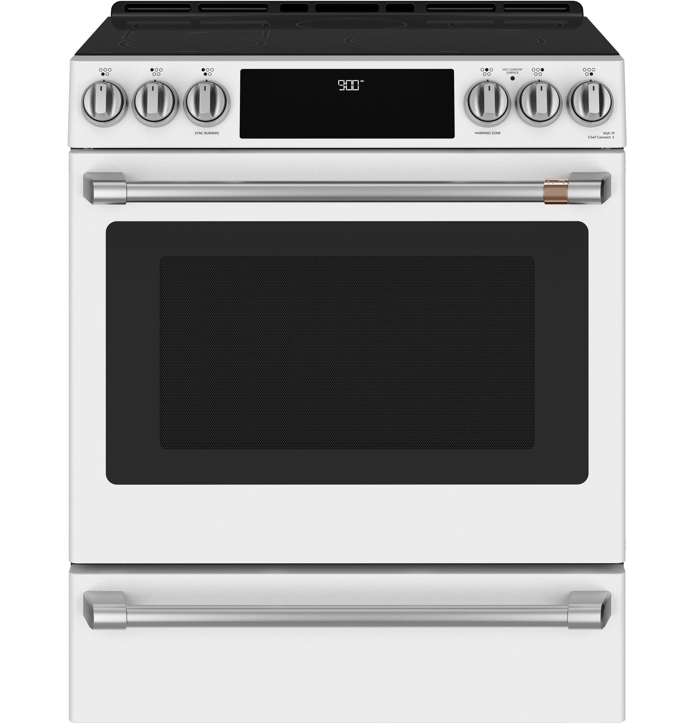 Café™ 30" Smart Slide-In, Front-Control, Induction and Convection Range with Warming Drawer