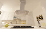 ZLINE Island Mount Range Hood in DuraSnow Stainless Steel & Glass (8GL14iS)