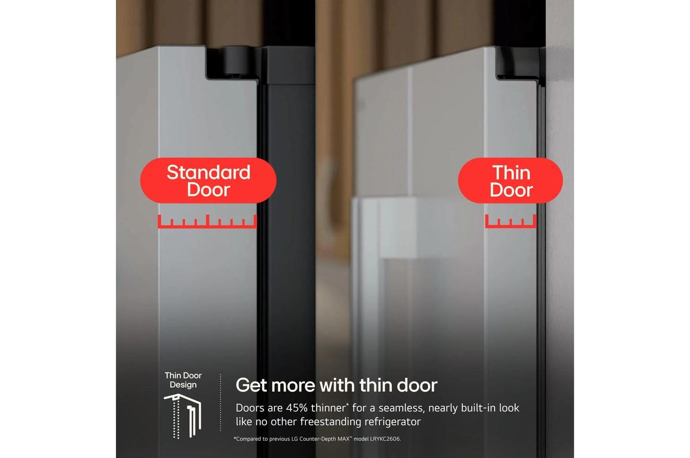 LG Counter-Depth MAX™ with Zero Clearance™ 3-Door French Door Refrigerator with Thin Door Design