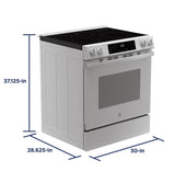 GE® 30" Slide-In Electric Convection Range with No Preheat Air Fry and EasyWash™ Oven Tray