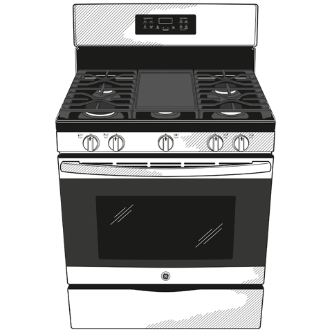 GE® 30" Free-Standing Gas Range