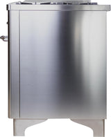 Majestic II 36 Inch Dual Fuel Liquid Propane Freestanding Range in Stainless Steel with Chrome Trim