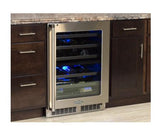 24" High Efficiency Dual Zone Wine Cellar - Panel Overlay, Frame Ready Glass Door - Integrated Left Hinge