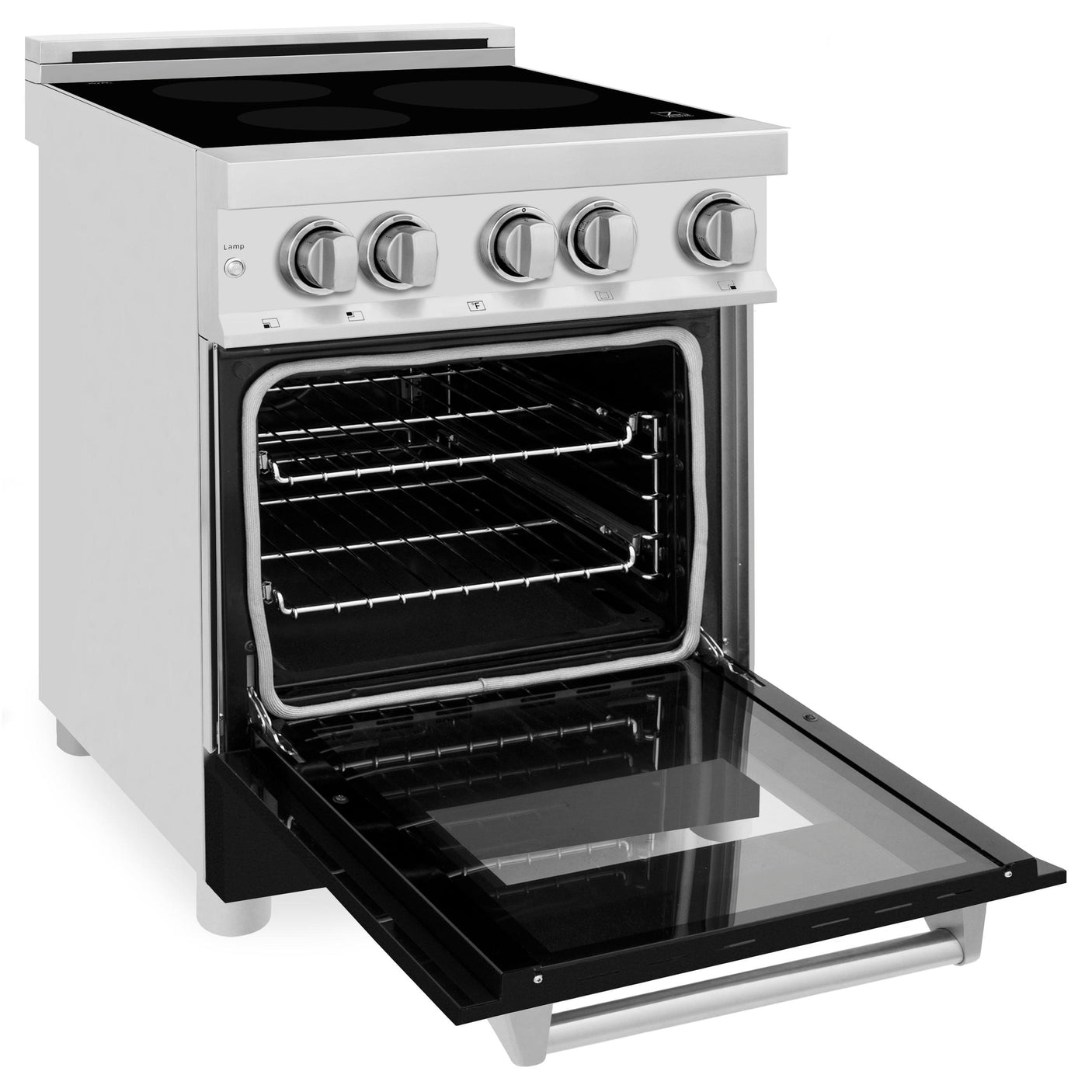 ZLINE 24" 2.8 cu. ft. Induction Range with a 4 Element Stove and Electric Oven in Stainless Steel (RAIND-24) [Color: Black Matte]