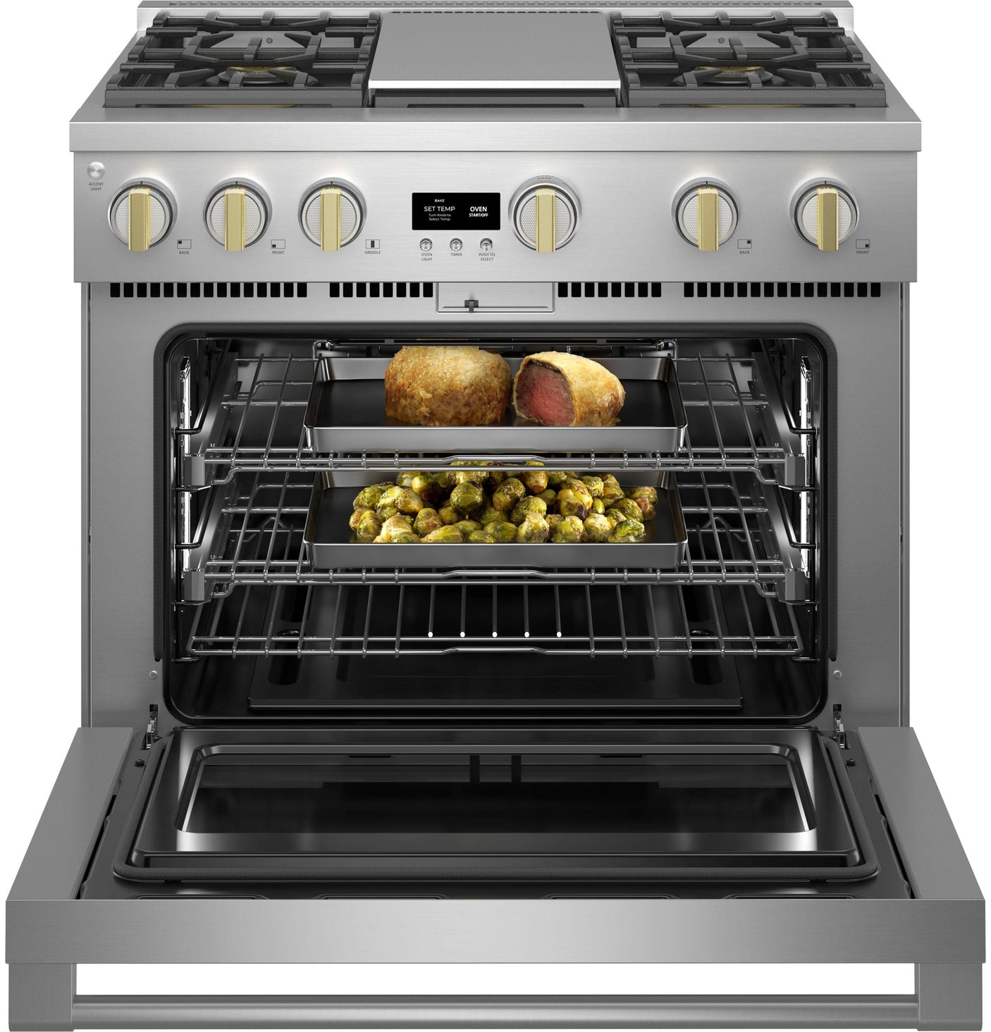 Monogram 36" All Gas Professional Range with 4 Burners and Griddle