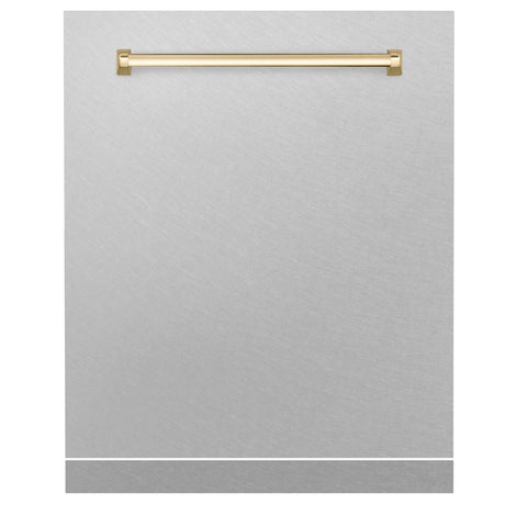 ZLINE 24" Autograph Edition Monument Dishwasher Panel in DuraSnow Stainless Steel (DPMTZ-SN-24) [Color: Gold]